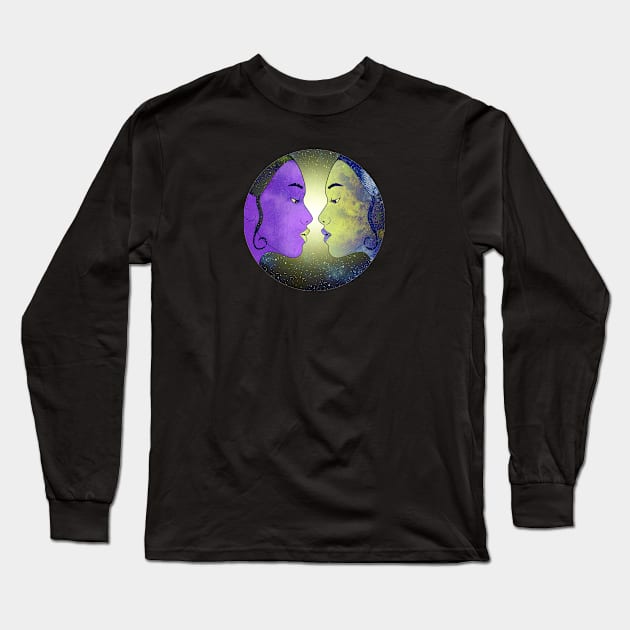 Night and Day Long Sleeve T-Shirt by Sirenarts